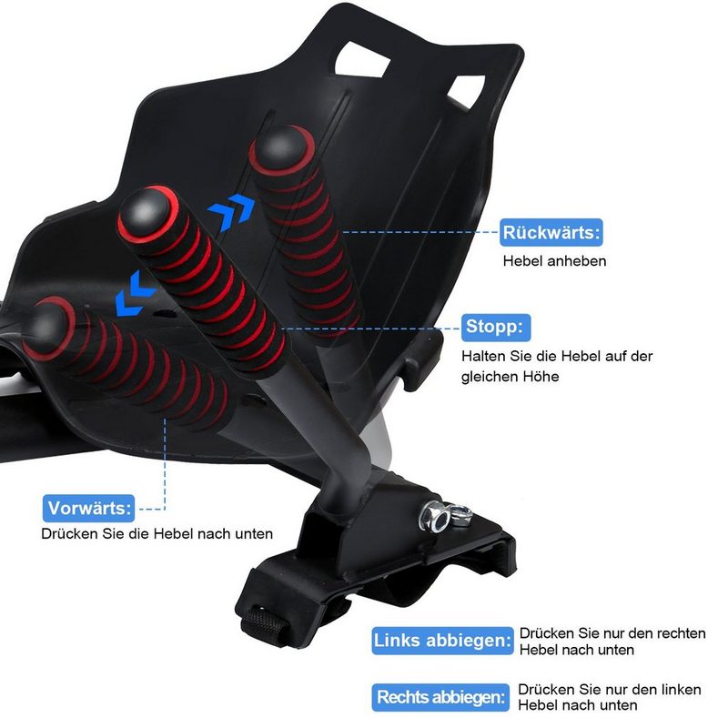 Clanmacy Balance Scooter Kart »Hoverboard Sitz Hoverkart für Hover Board Erweiterung für 6.5-10 Zoll Sitzscooter für 2 Wheel BalancingScooter Verstellbarer Karting-Halterung geeignet für Erwachsene und Kinder«